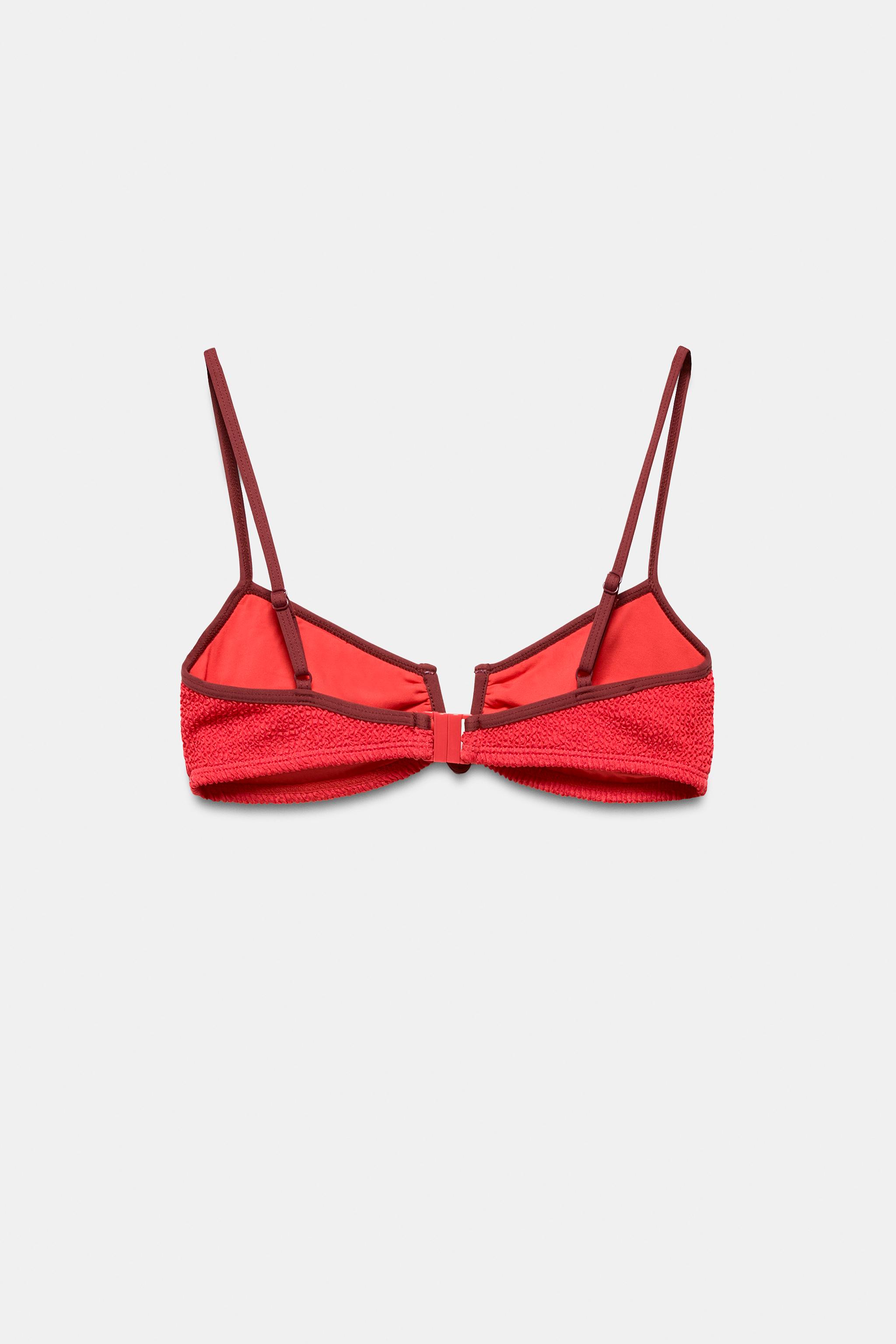 TOP BIKINI TEXTURÉ AVEC CONTRASTE
